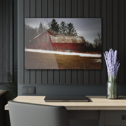 U R There Photography Blacks Corners Road Red Rustic Farmhouse Acrylic Wall Print
