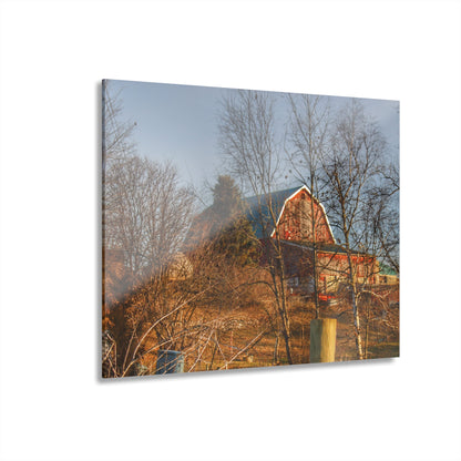 U R There Photography Otter Lake Road Hillside Red Rustic Farmhouse Acrylic Wall Print