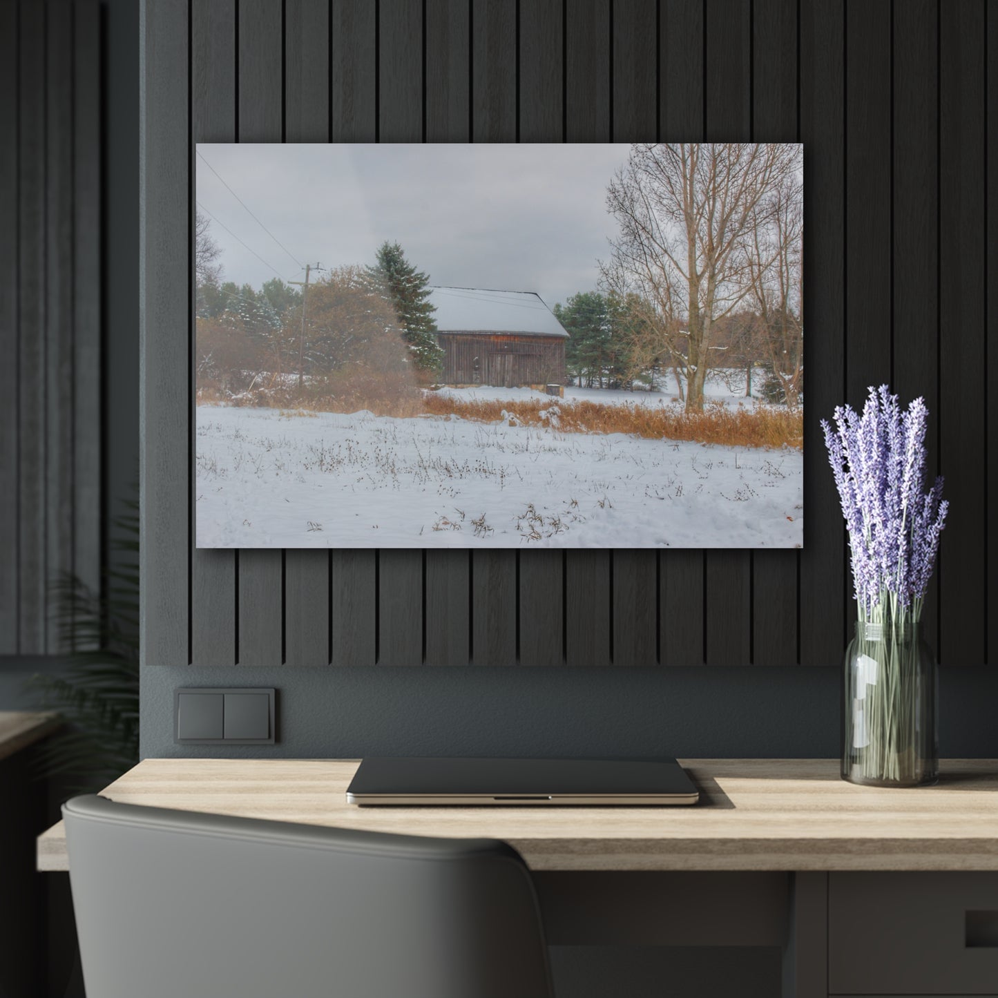 U R There Photography Hosner Road Grey in Late Fall Rustic Farmhouse Acrylic Wall Print