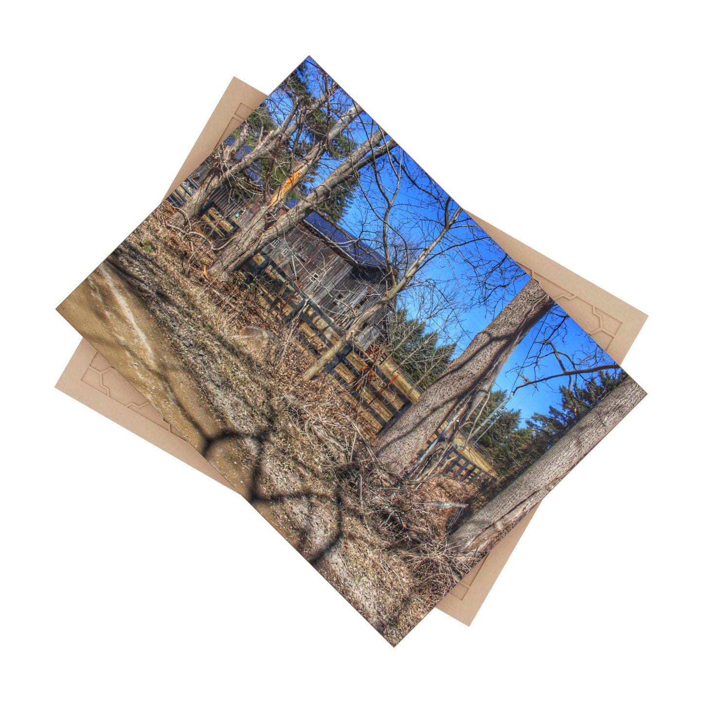 U R There Photography Brewer Road Grey Rustic Farmhouse Decorative Ceramic Tile