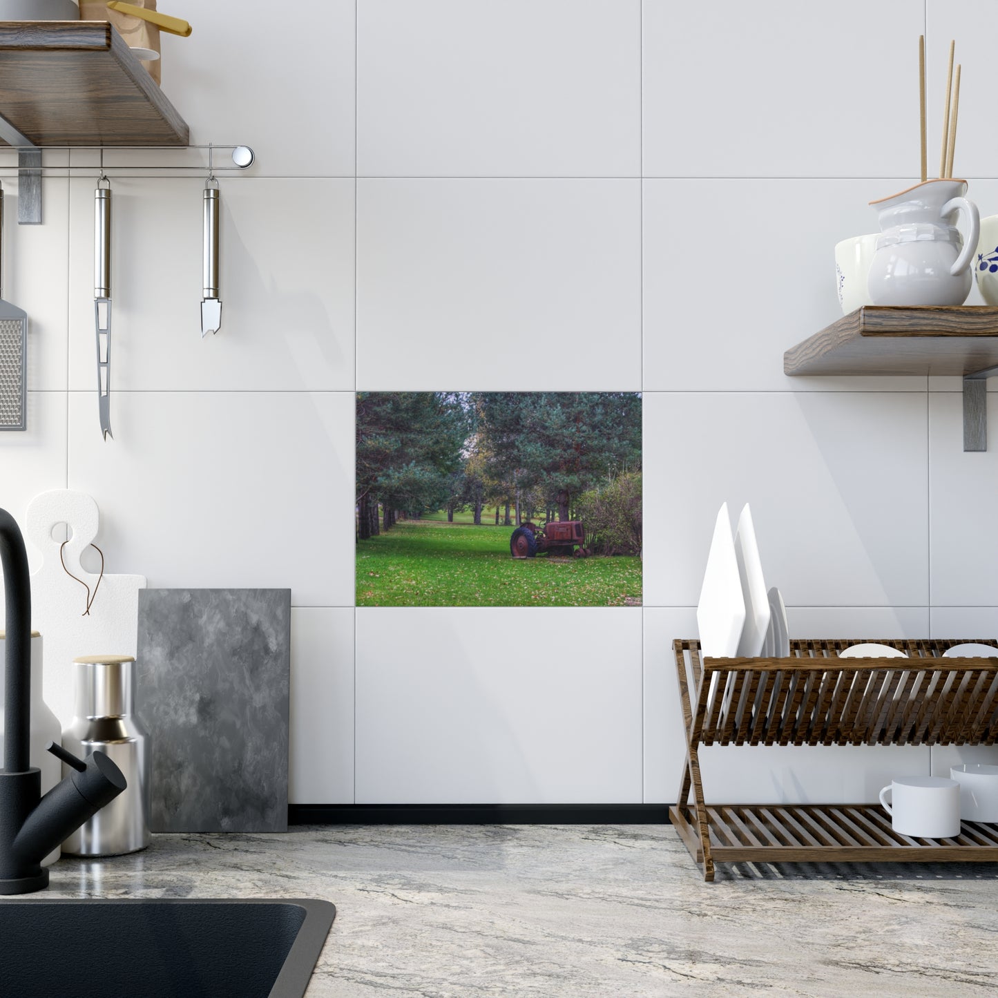 U R There Photography Casey Road Yard Art I Rustic Farmhouse Decorative Ceramic Tile