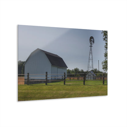 U R There Photography M-90 White and Windmill II Rustic Farmhouse Acrylic Wall Print