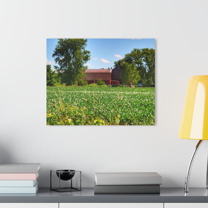 U R There Photography Canada Road Hidden Red Rustic Farmhouse Acrylic Wall Print