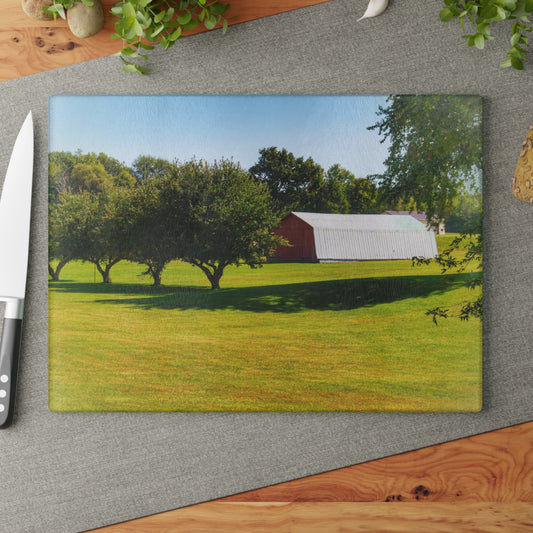 U R There Photography Lake Pleasant Road Hidden Quonset Rustic Farmhouse Tempered-Glass Cutting Board