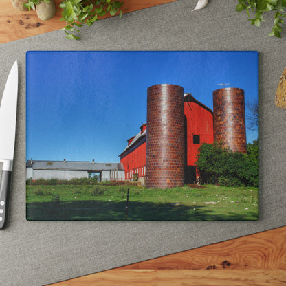 U R There Photography Baldwin Red I Rustic Farmhouse Tempered-Glass Cutting Board