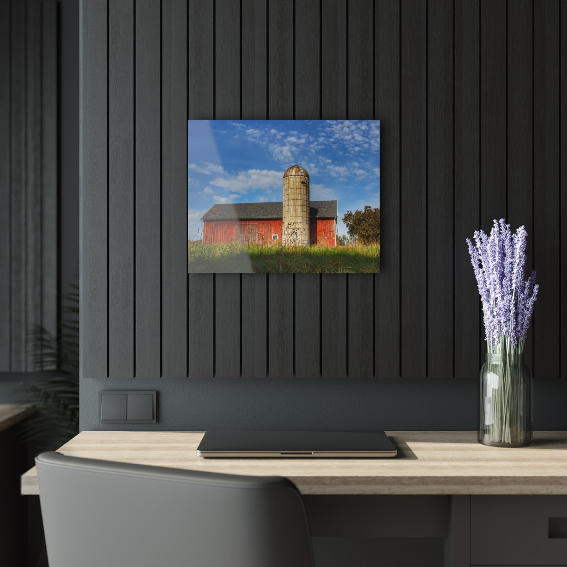 Clarkston Road Red I Rustic Farmhouse Acrylic Wall Print 20″ x 16″ (Horizontal) 0.25''