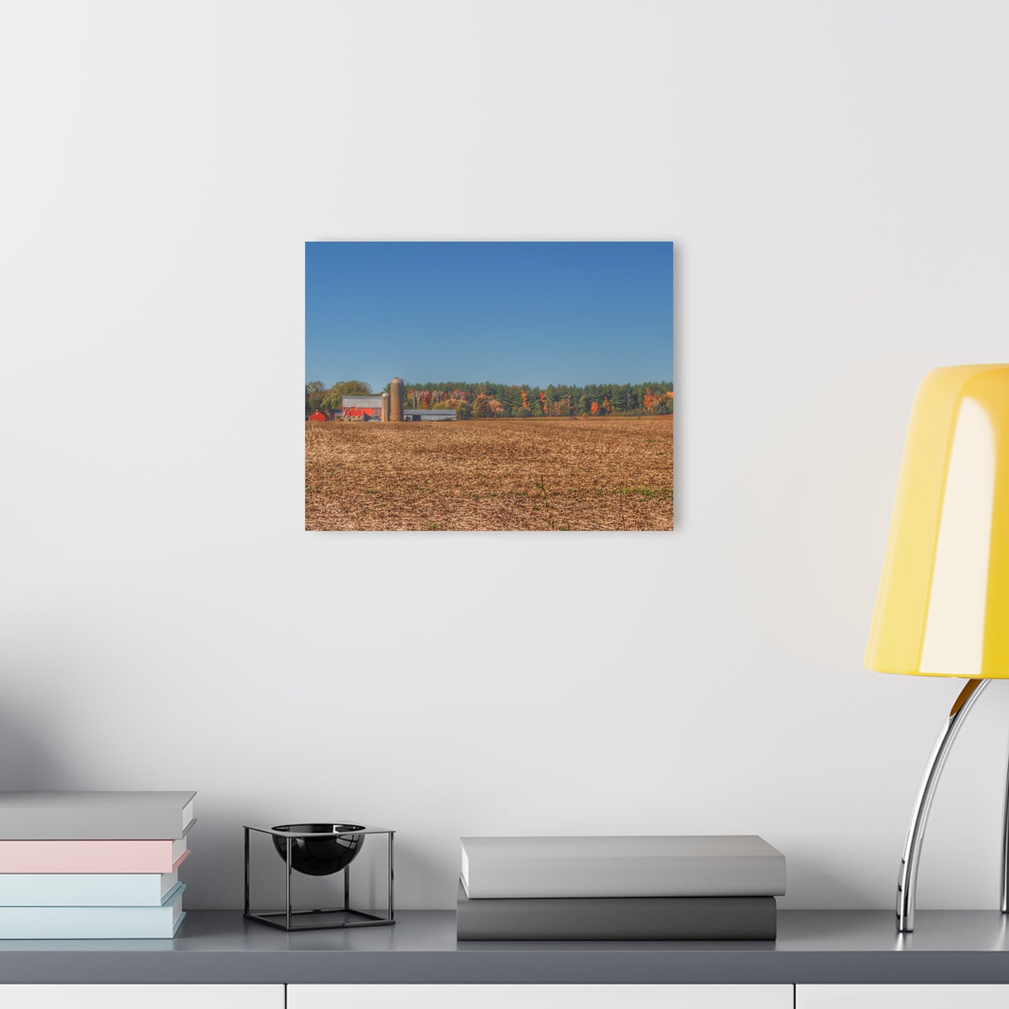 U R There Photography Rowe Road Farm Across the Field Rustic Farmhouse Acrylic Wall Print