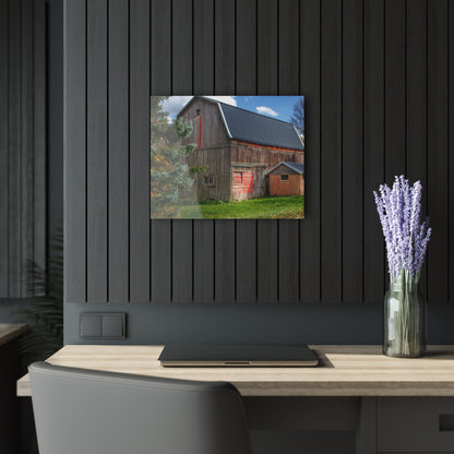 U R There Photography East Leonard Road Red Rustic Farmhouse Acrylic Wall Print