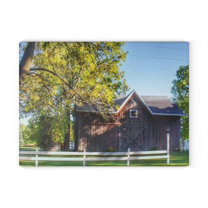 U R There Photography Hunters Creek Quilted I Rustic Farmhouse Tempered-Glass Cutting Board