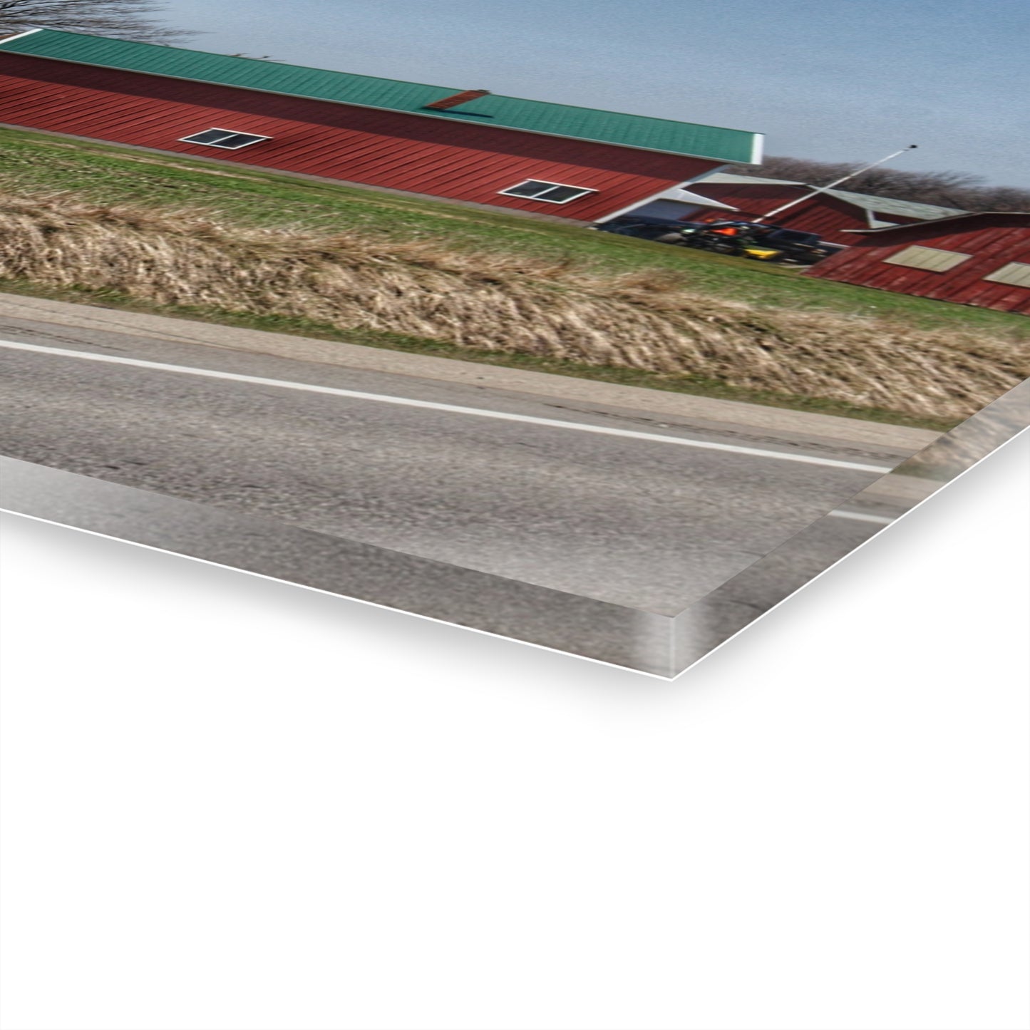 U R There Photography M-15 Quilted Red Rustic Farmhouse Acrylic Wall Print