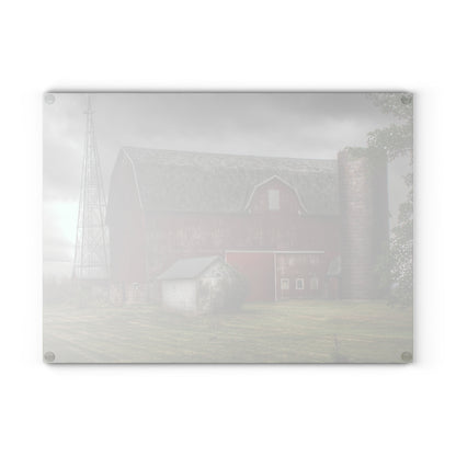 Barn Boutique Rustic Tempered-Glass Cutting Board| Weaver Road Red II