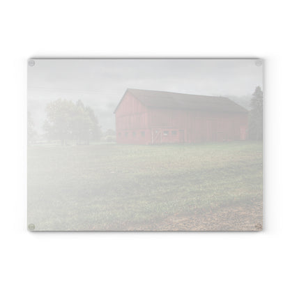 U R There Photography Birch Road Red Rustic Farmhouse Tempered-Glass Cutting Board