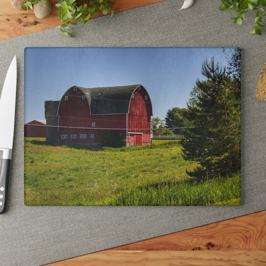 U R There Photography Hegel Road Red Rustic Farmhouse Tempered-Glass Cutting Board