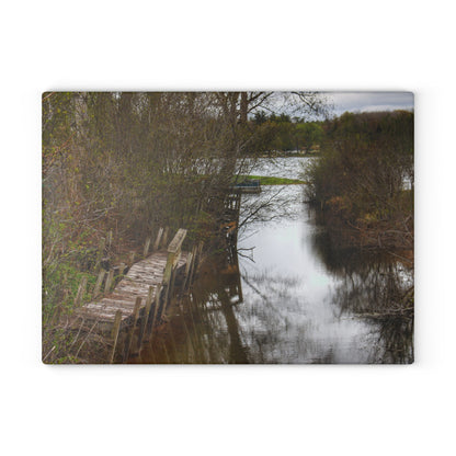 U R There Photography Private Pathways Rustic Farmhouse Tempered-Glass Cutting Board