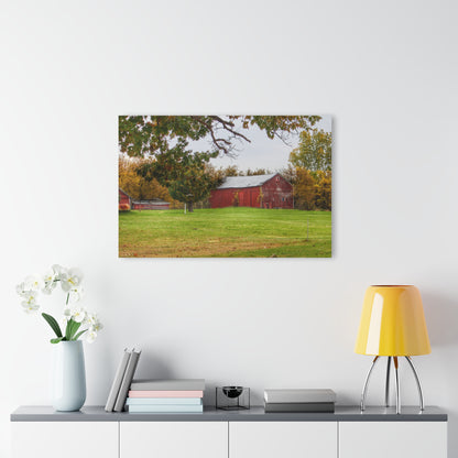 U R There Photography Hill Road Roadside Red Rustic Farmhouse Acrylic Wall Print