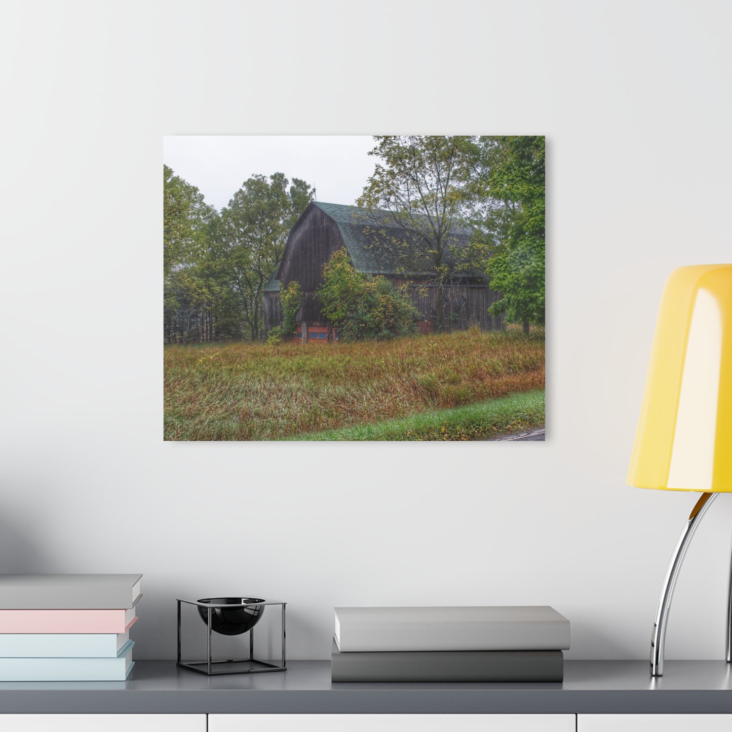 U R There Photography Metamora Road Grey Rustic Farmhouse Acrylic Wall Print