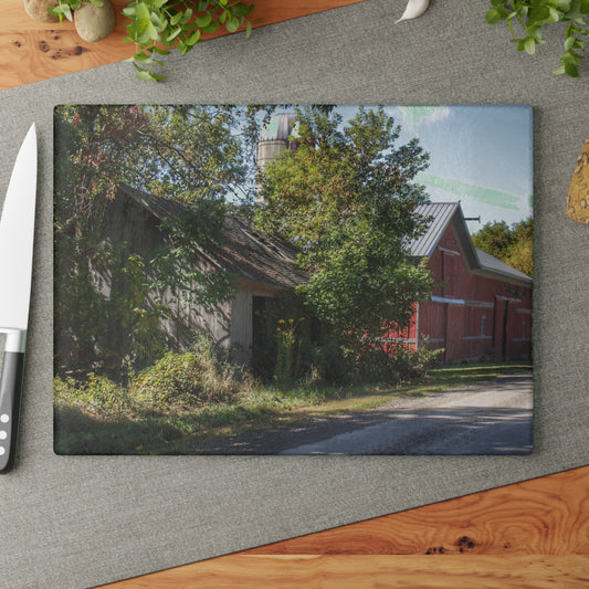 U R There Photography Bordman Roadside Buddies II Rustic Farmhouse Tempered-Glass Cutting Board