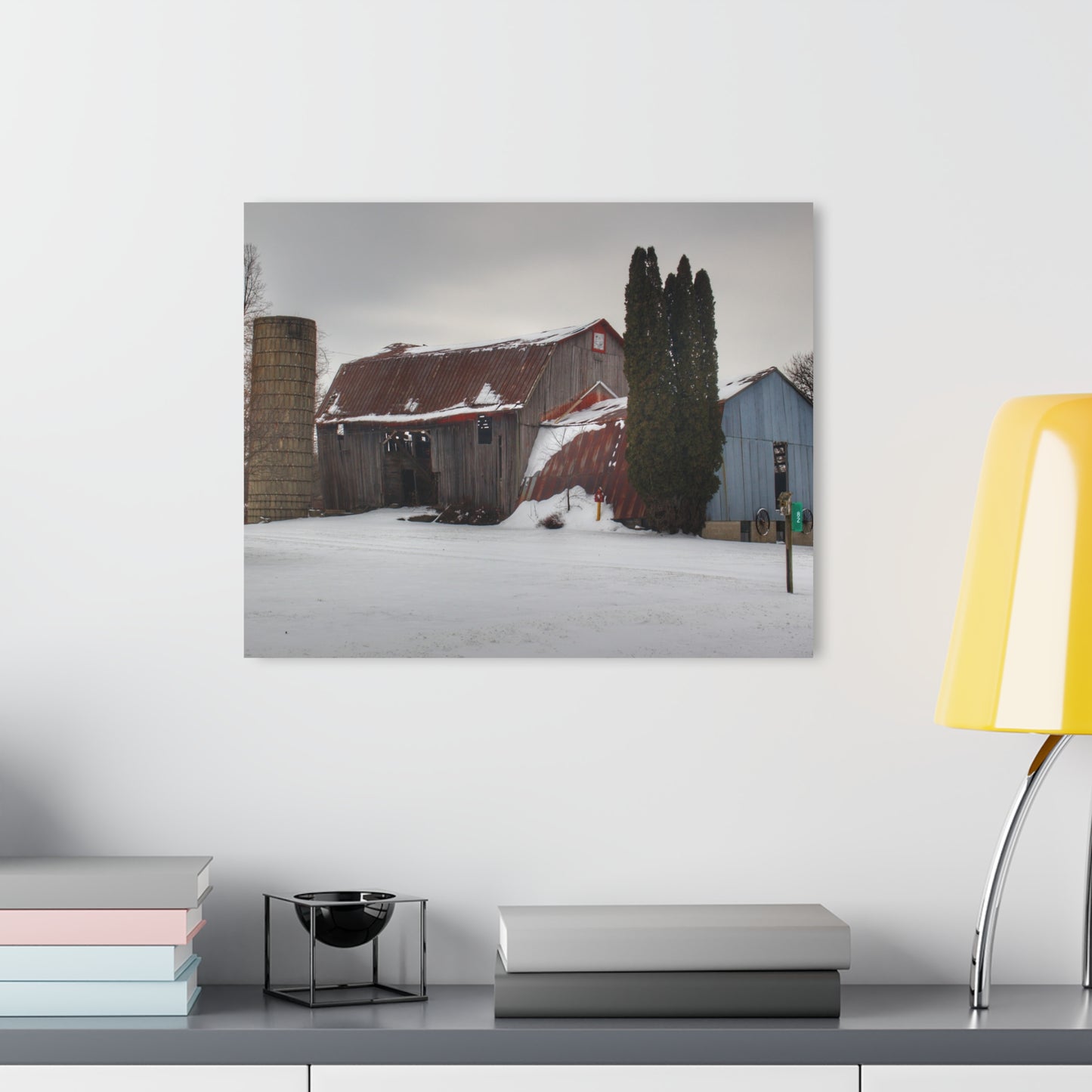 U R There Photography Unionville Grey Rustic Farmhouse Acrylic Wall Print