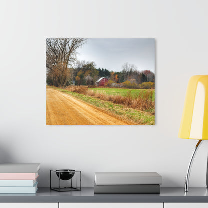 U R There Photography Stone Road Red Rustic Farmhouse Acrylic Wall Print