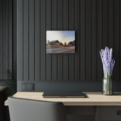 U R There Photography Wilder Road Foggy Morning Greys Rustic Farmhouse Acrylic Wall Print