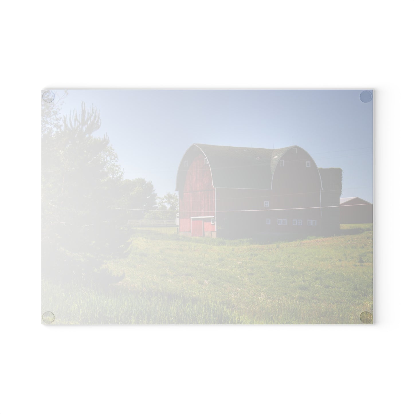 U R There Photography Hegel Road Red Rustic Farmhouse Tempered-Glass Cutting Board