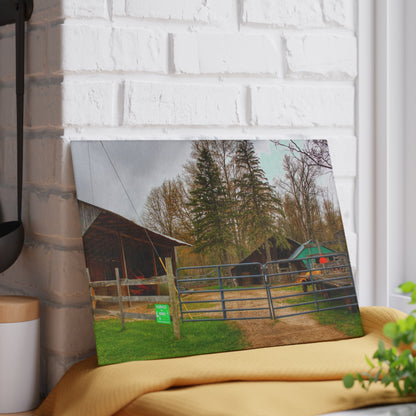 U R There Photography Castle Roadside Greys Rustic Farmhouse Tempered-Glass Cutting Board