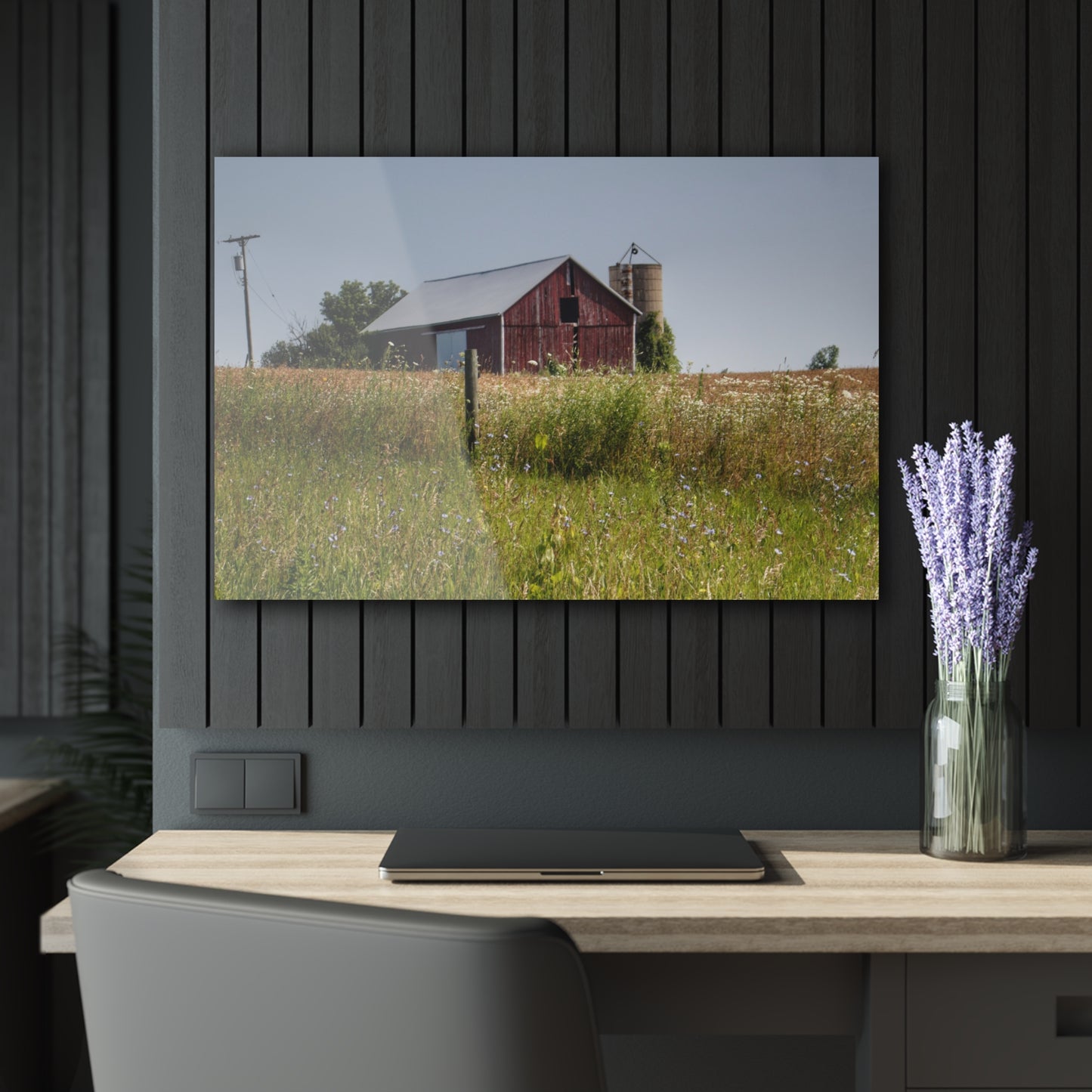 U R There Photography North Lake Pleasant Little Red I Rustic Farmhouse Acrylic Wall Print