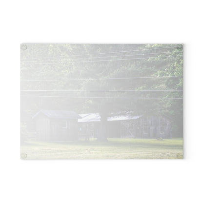 U R There Photography Leonard Road Roadside Greys Rustic Farmhouse Tempered-Glass Cutting Board