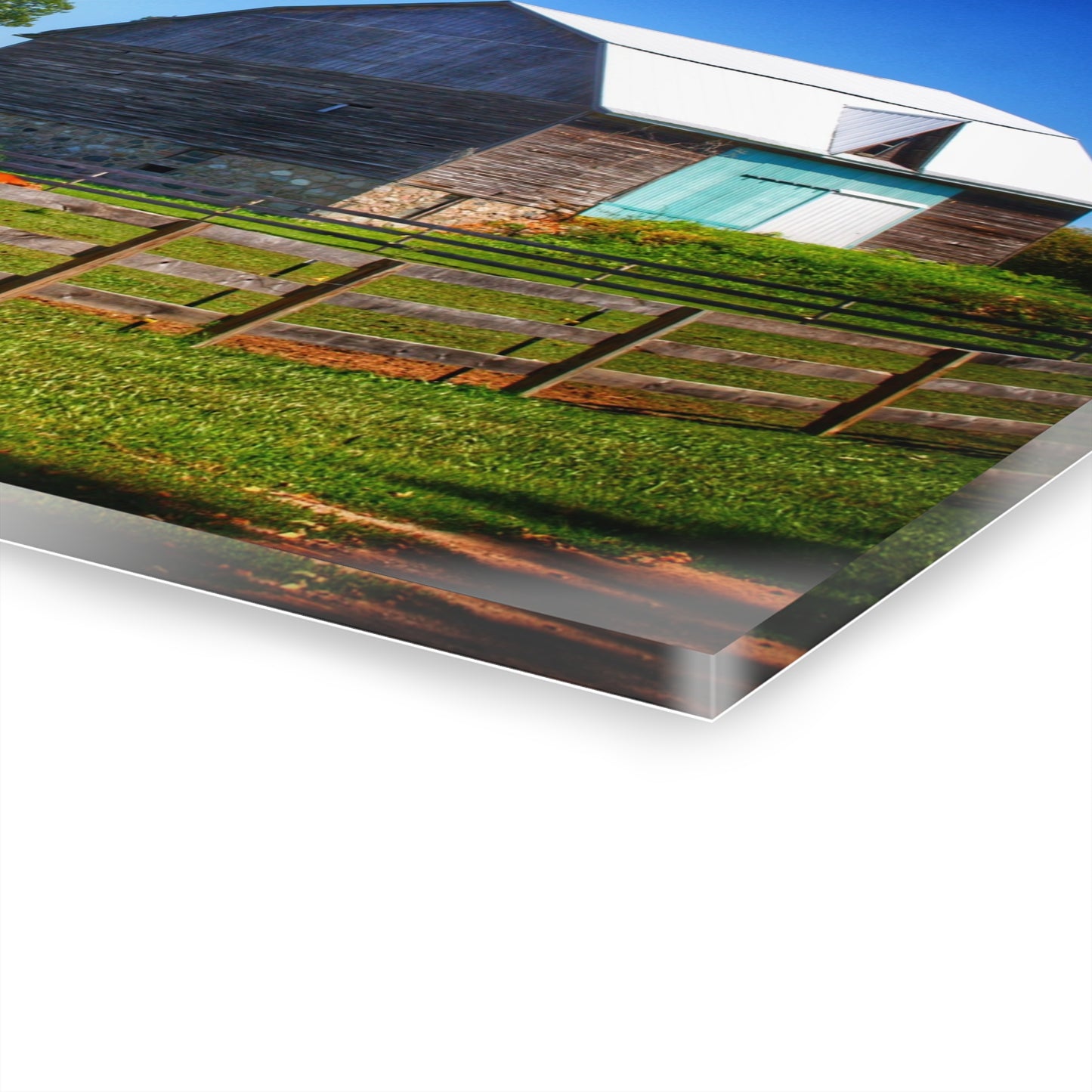 U R There Photography Harris Road Fieldstone Grey Rustic Farmhouse Acrylic Wall Print