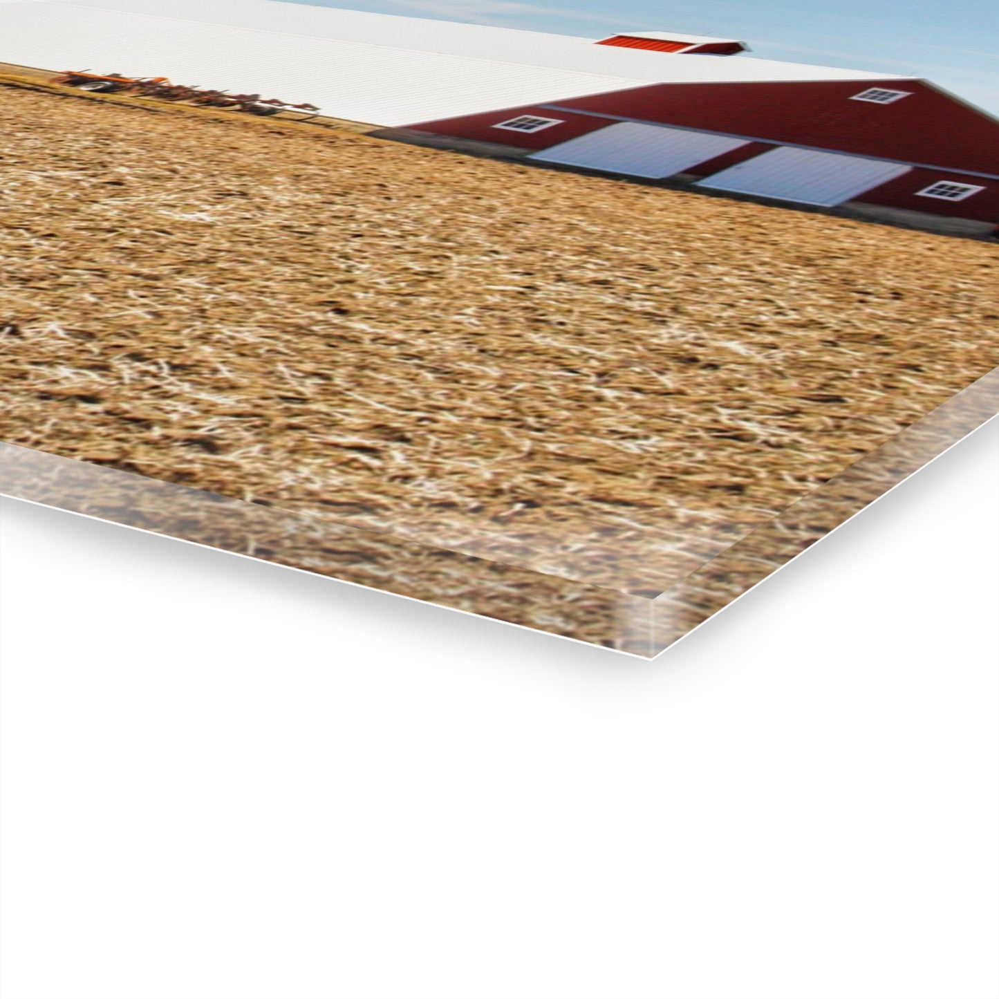 U R There Photography French Road Quilted Red Rustic Farmhouse Acrylic Wall Print