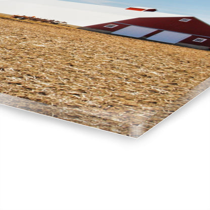 U R There Photography French Road Quilted Red Rustic Farmhouse Acrylic Wall Print