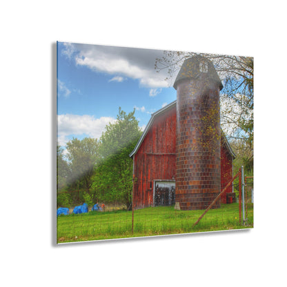 U R There Photography Mead Road Red Rustic Farmhouse Acrylic Wall Print