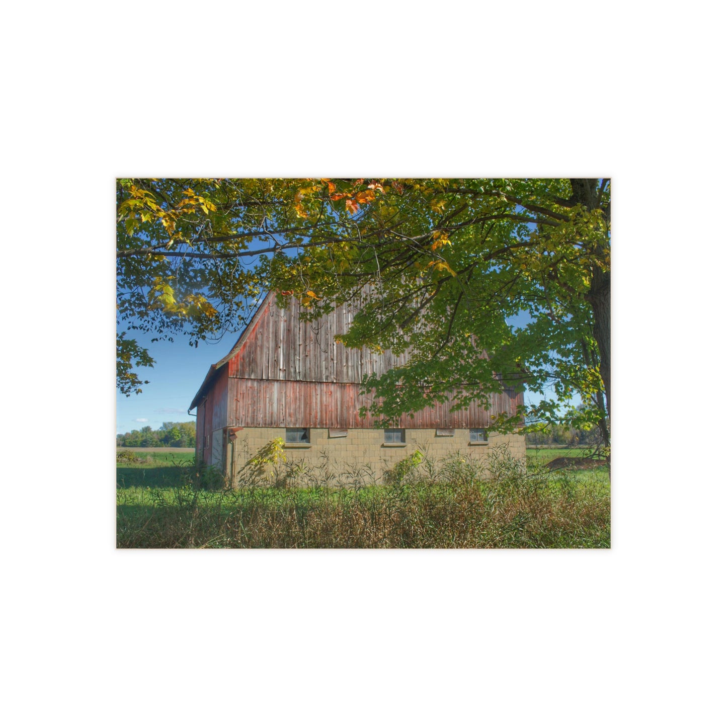 U R There Photography Byington Road Red I Rustic Farmhouse Decorative Ceramic Tile