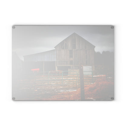 U R There Photography Chapman Road Grey II Rustic Farmhouse Tempered-Glass Cutting Board