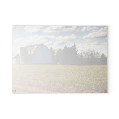 U R There Photography Sandusky White Rustic Farmhouse Tempered-Glass Cutting Board