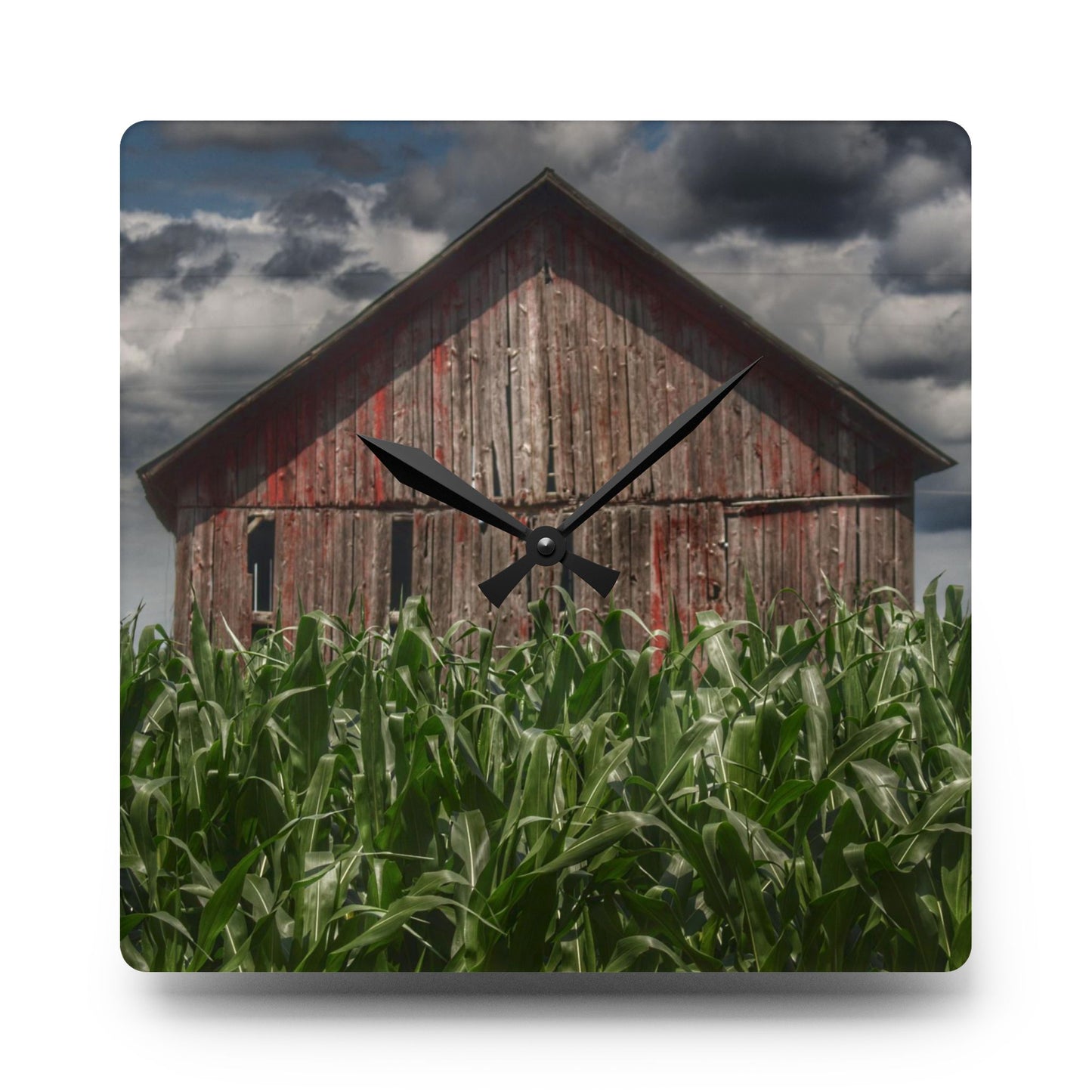 U R There Photography Above the July Corn Rustic Farmhouse Acrylic Analog Wall Clock