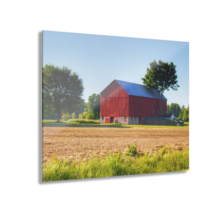 U R There Photography Morris Road Red Rustic Farmhouse Acrylic Wall Print
