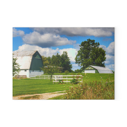U R There Photography Hough Road Greens Rustic Farmhouse Tempered-Glass Cutting Board