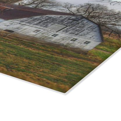 Barn Boutique Rustic Tempered-Glass Cutting Board| Otter Lake Road White