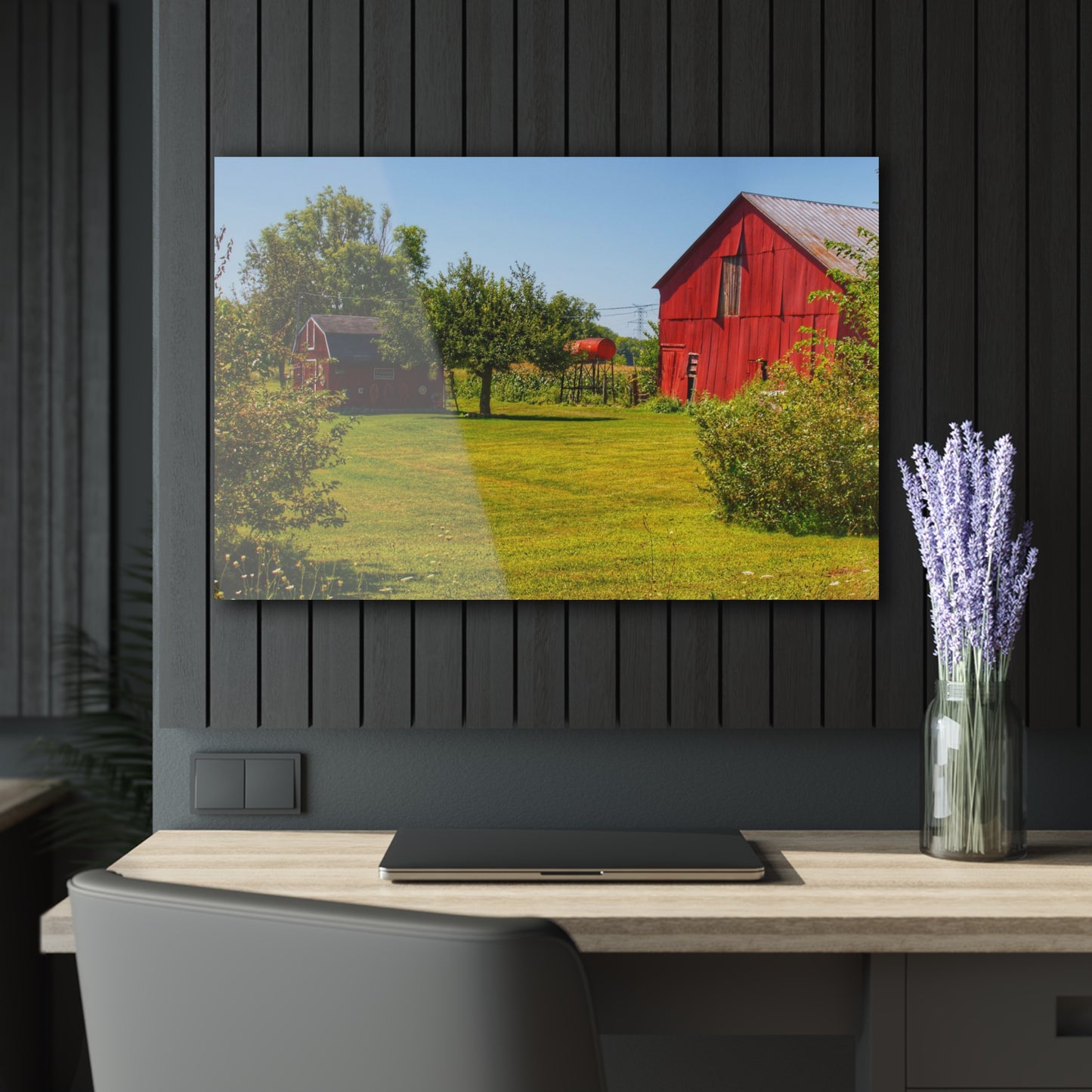 U R There Photography East Farrand Reds Rustic Farmhouse Acrylic Wall Print