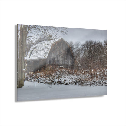 U R There Photography Vassar Road Hidden Grey in Winter Rustic Farmhouse Acrylic Wall Print