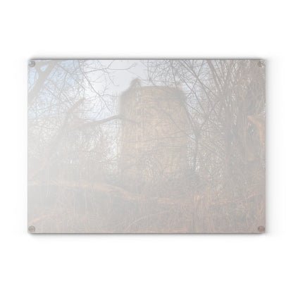 U R There Photography Hidden Silo of Fostoria Road Rustic Farmhouse Tempered-Glass Cutting Board