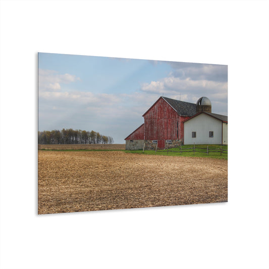 U R There Photography Cedar Creek Road Saltbox Red Rustic Farmhouse Acrylic Wall Print