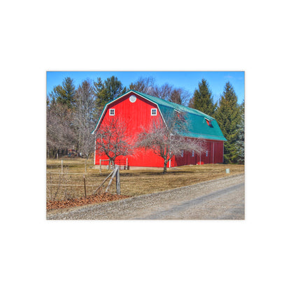 U R There Photography Campground Road Red Rustic Farmhouse Decorative Ceramic Tile