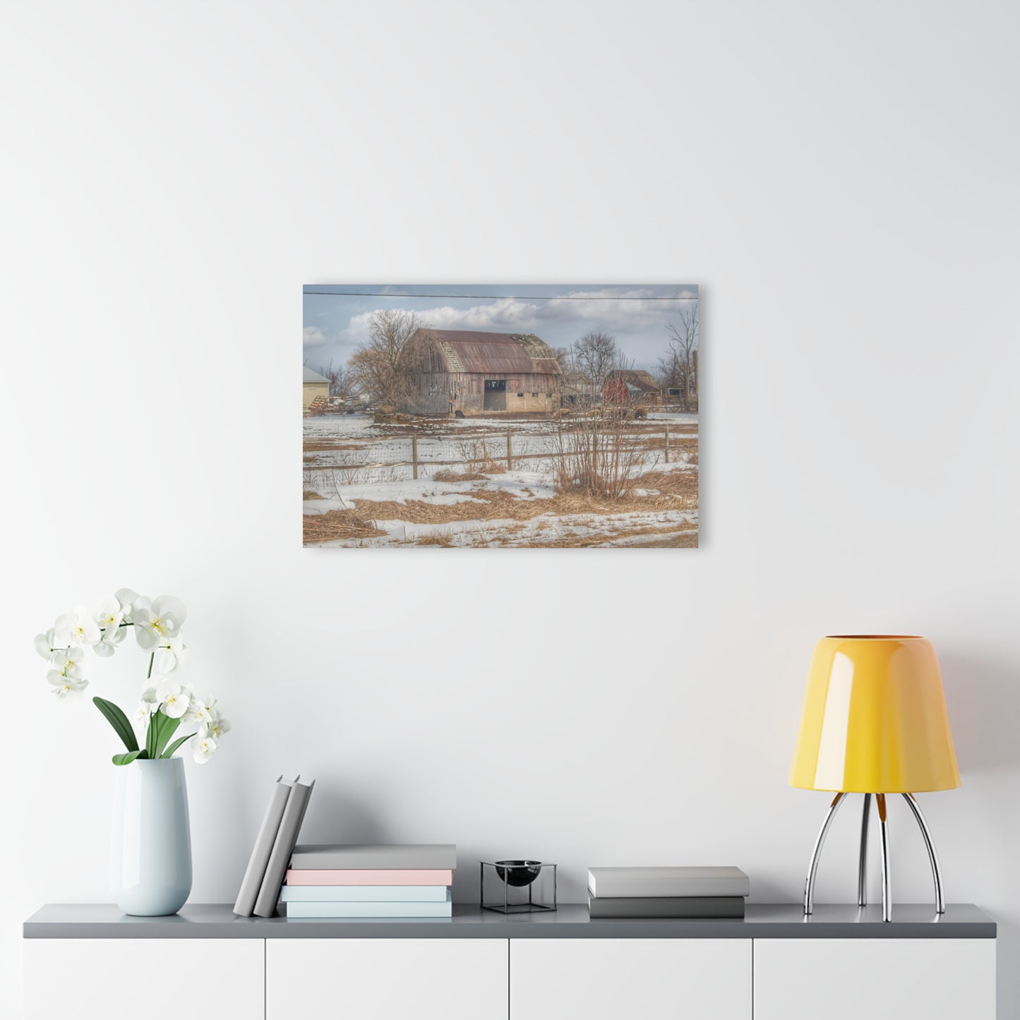 U R There Photography Babcock Road Red Rustic Farmhouse Acrylic Wall Print