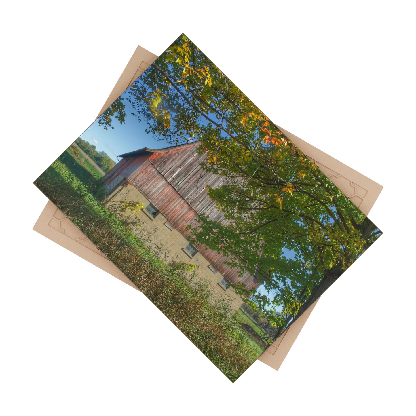 U R There Photography Byington Road Red I Rustic Farmhouse Decorative Ceramic Tile