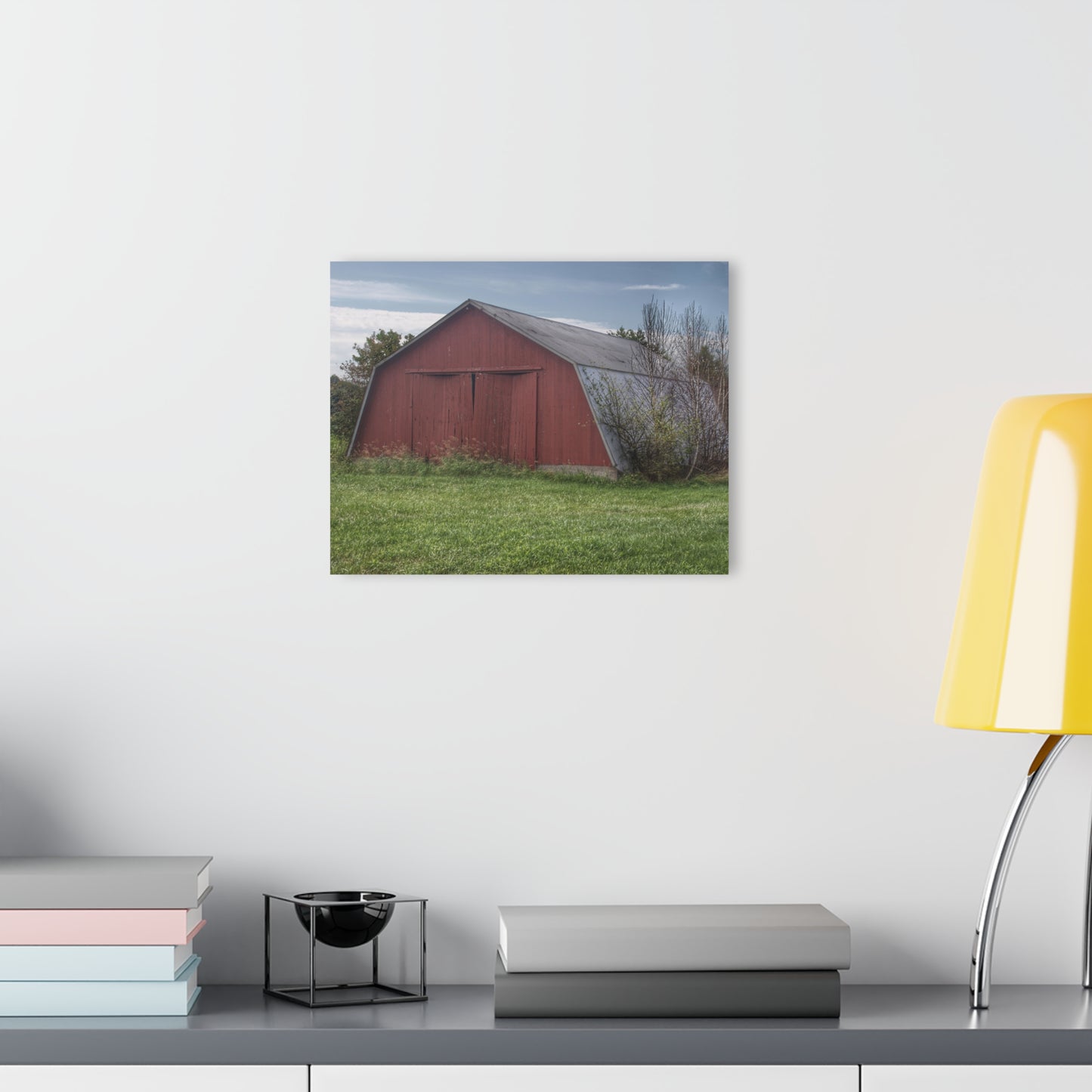 U R There Photography Piersonville Road Red Quonset Rustic Farmhouse Acrylic Wall Print