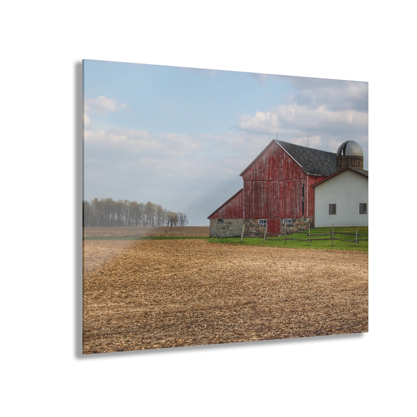 U R There Photography Cedar Creek Road Saltbox Red Rustic Farmhouse Acrylic Wall Print