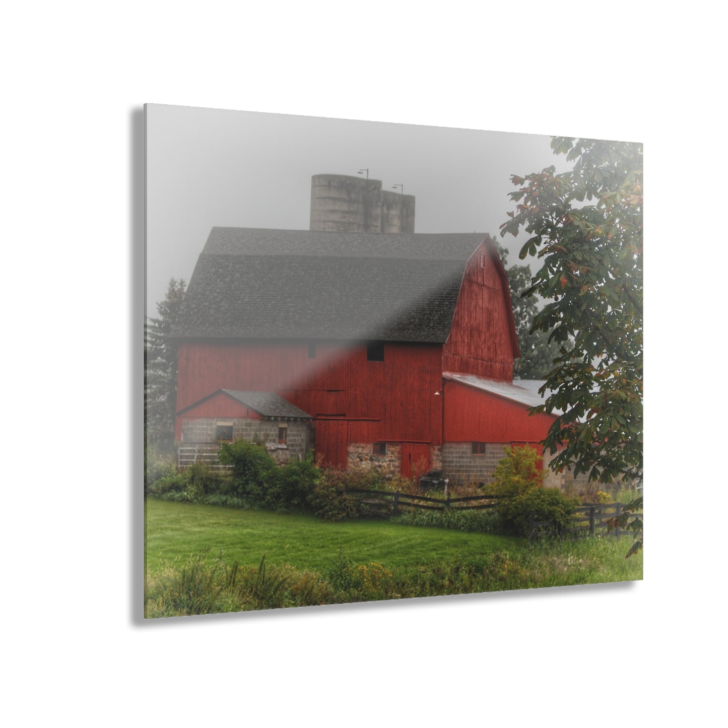 U R There Photography Five Lakes Road Red I Rustic Farmhouse Acrylic Wall Print