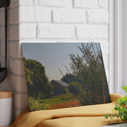 U R There Photography Clifford Hidden Grey Rustic Farmhouse Tempered-Glass Cutting Board